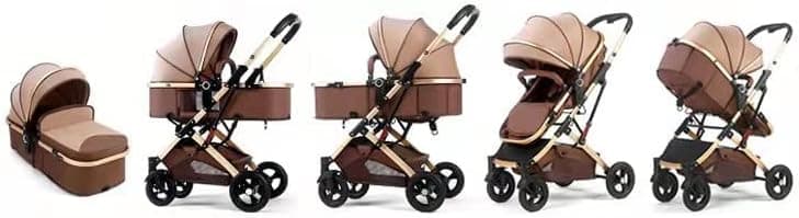 کالسکه زمستانه نوزاد COOLBABY – دارای سایه‌بان (Canopy)، قابل تبدیل به تریل نوزاد (Baby Bassinet Stroller)، مجهز به صندلی قابل‌چرخش (Reversible Seat)، با چرخ‌های لاستیکی و جذب‌ ضربه بسیار خوب – رنگ طوسی (Gray). 49