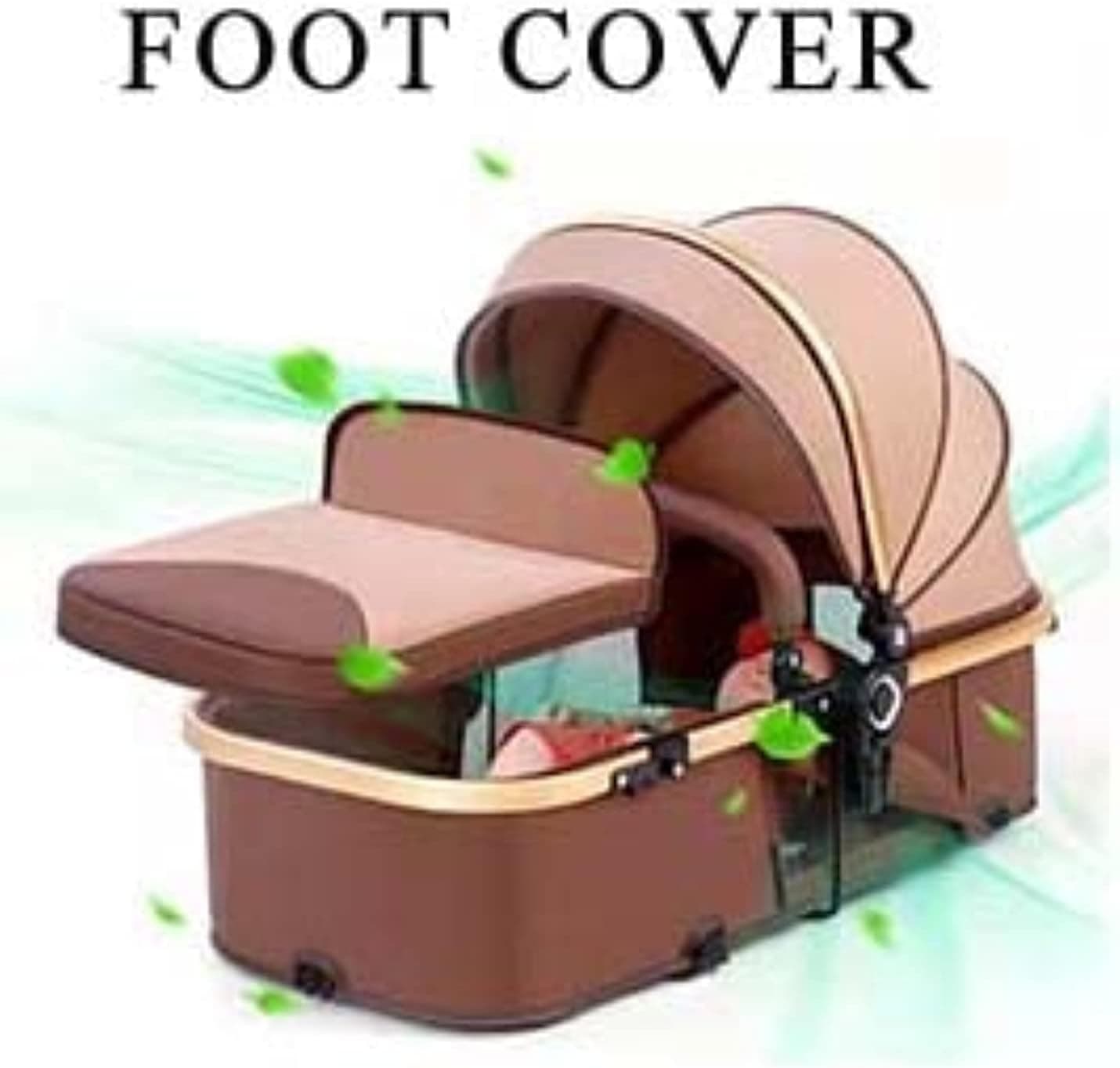 کالسکه زمستانه نوزاد COOLBABY – دارای سایه‌بان (Canopy)، قابل تبدیل به تریل نوزاد (Baby Bassinet Stroller)، مجهز به صندلی قابل‌چرخش (Reversible Seat)، با چرخ‌های لاستیکی و جذب‌ ضربه بسیار خوب – رنگ طوسی (Gray). 51