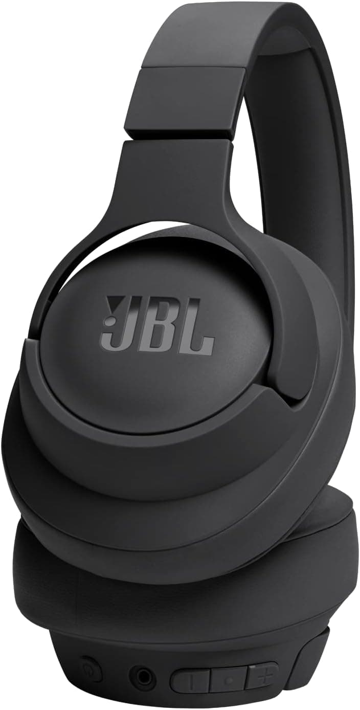 هدفون بی‌سیم JBL Tune 720BT – مدل دورگوشی (Over-Ear) با صدای Pure Bass، مجهز به Bluetooth 5.3، باتری با دوام تا ۷۶ ساعت، امکان تماس هندزفری، اتصال چندگانه (Multi-Point)، طراحی تاشو، به‌همراه کابل صوتی جداشدنی – رنگ مشکی، مدل JBLT720BTBLK. 1376