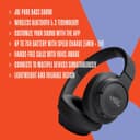 هدفون بی‌سیم JBL Tune 720BT – مدل دورگوشی (Over-Ear) با صدای Pure Bass، مجهز به Bluetooth 5.3، باتری با دوام تا ۷۶ ساعت، امکان تماس هندزفری، اتصال چندگانه (Multi-Point)، طراحی تاشو، به‌همراه کابل صوتی جداشدنی – رنگ مشکی، مدل JBLT720BTBLK. 1381