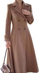 کت زمستانی زنانه Mywinway – از جنس پشم بلند (Long Wool)، مناسب پاییز و زمستان، مدل دوبل سینه (Double Breasted Peacoat)، سبک ماکسی و ترنچ کت مد روز (Maxi Trendy Trench Coat). 1510