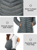 کاپشن زنانه ANOTHER CHOICE – دو رو (Reversible)، گرم و پف‌دار (Quilted Puffer)، دارای کلاه، مدل بلند و پددار (Long Hooded Padded Winter Coat)، مناسب برای زمستان. 1560