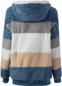 کت زمستانی زنانه Joleritc – از جنس پلاش نرم (Plush)، دارای کلاه (Hooded)، آستین بلند، زیپ و جیب، سبک گرم و راحت برای روزهای سرد. 1581