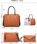 ست ۴ تکه کیف زنانه مد روز – شامل کیف دستی، کیف شانه‌ای، کیف Tote و کیف پول با دسته بالا و سبک Satchel. 314