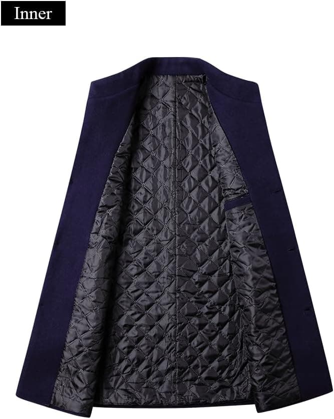 کت بلند زمستانی مردانه Lavnis از جنس ترکیبی پشم – کت Pea باریک با جلوی دکمه‌دار تک‌سینه، مناسب برای استفاده رسمی و کت تجاری. 321