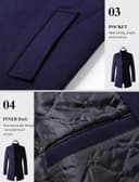 کت بلند زمستانی مردانه Lavnis از جنس ترکیبی پشم – کت Pea باریک با جلوی دکمه‌دار تک‌سینه، مناسب برای استفاده رسمی و کت تجاری. 323