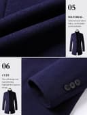 کت بلند زمستانی مردانه Lavnis از جنس ترکیبی پشم – کت Pea باریک با جلوی دکمه‌دار تک‌سینه، مناسب برای استفاده رسمی و کت تجاری. 324