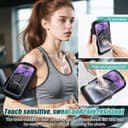 بند مچی نگهدارنده Phone برای Running، کیف Phone کراس‌بادی با محفظه شفاف Touchscreen برای Sport به همراه Carabiner Clip، بازوبند Cell Phone مناسب برای Fitness، Cycling و Hiking (مشکی) 3439