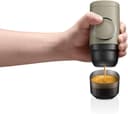 Wacaco MINIPRESSO NS2 - دستگاه اسپرسوساز قابل حمل برای کپسول‌های قهوه، دوستدار محیط زیست، ساخته شده با استفاده از Biomass، با قدرت عصاره‌گیری 18 Bar، فوق‌العاده سبک، دارای سیستم مخزن آب یکپارچه - بژ 3463
