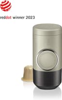 Wacaco MINIPRESSO NS2 - دستگاه اسپرسوساز قابل حمل برای کپسول‌های قهوه، دوستدار محیط زیست، ساخته شده با استفاده از Biomass، با قدرت عصاره‌گیری 18 Bar، فوق‌العاده سبک، دارای سیستم مخزن آب یکپارچه - بژ 3465