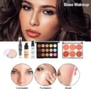 ست آرایش، کیت شروع کننده Cosmetic Make Up با کیف نگهداری قابل حمل برای سفر، پالت آرایشی با سایه چشم، کرم پودر، برق لب برای نوجوانان و بزرگسالان (Style B) 3476