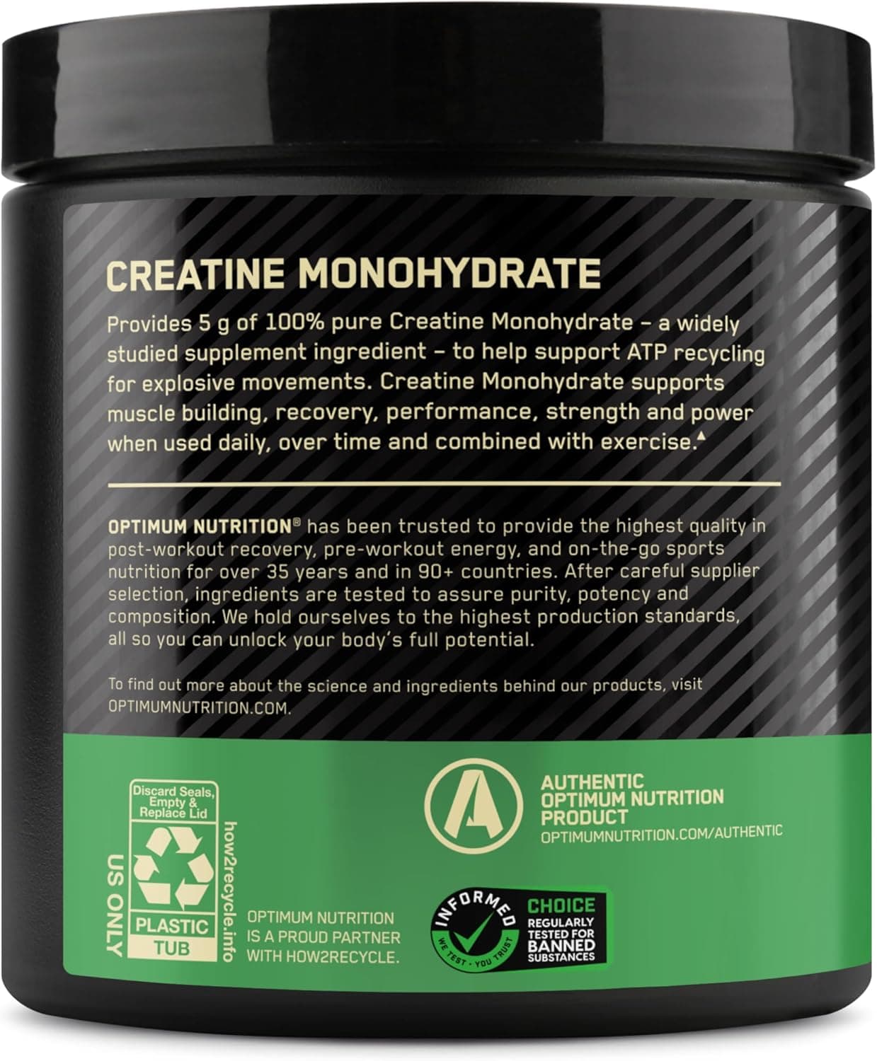 پودر Micronized Creatine Monohydrate از Optimum Nutrition (ON) برای حمایت از عضله‌سازی - بدون طعم، 300 گرم، 60 وعده - بسته‌بندی ممکن است متفاوت باشد 300 گرم 3505