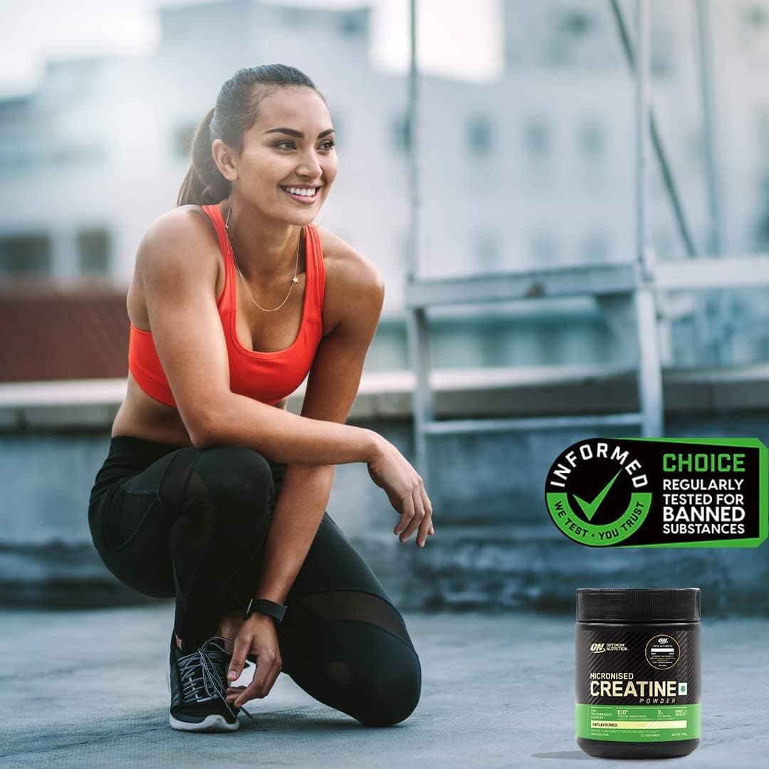 پودر Creatine Micronized Optimum Nutrition (ON) - 100 گرم، 33 سروینگ، 3 گرم Creatine Monohydrate 100% در هر سروینگ، پشتیبانی از عملکرد ورزشی و قدرت، بدون طعم. 3509