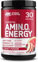 آمینو انرژی Optimum Nutrition (ON) - مکمل قبل از تمرین با Green Tea، BCAA، اسیدهای آمینه، مناسب Keto، عصاره Green Coffee، 0 گرم شکر، پودر انرژی برای هر زمان - طعم Fruit Fusion، 270 گرم، 30 وعده مصرفی Fruit Fusion 30 وعده مصرفی 3522