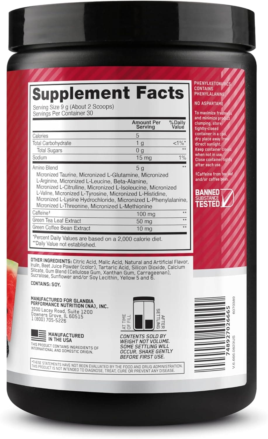 آمینو انرژی Optimum Nutrition (ON) - مکمل قبل از تمرین با Green Tea، BCAA، اسیدهای آمینه، مناسب Keto، عصاره Green Coffee، 0 گرم شکر، پودر انرژی برای هر زمان - طعم Fruit Fusion، 270 گرم، 30 وعده مصرفی Fruit Fusion 30 وعده مصرفی