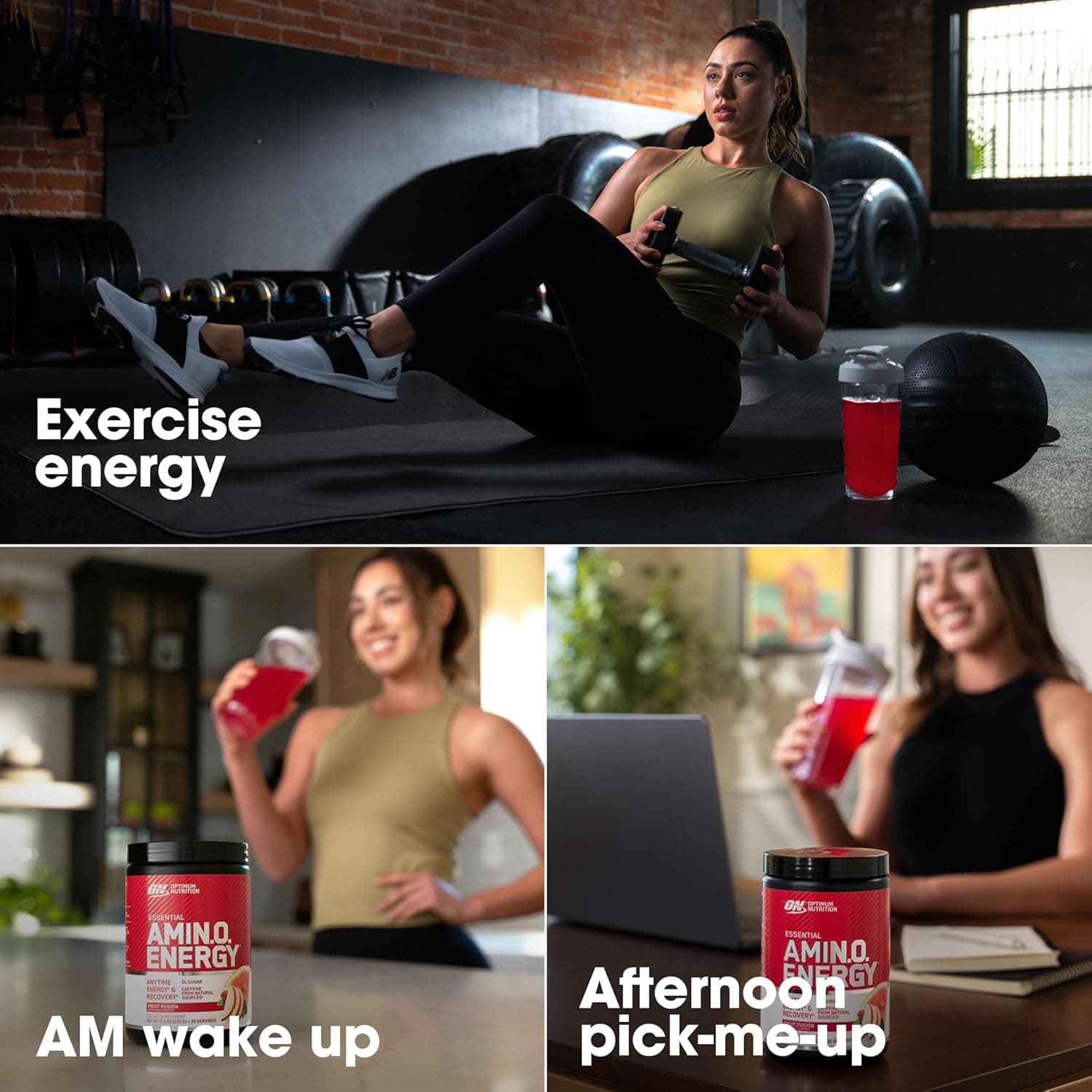 آمینو انرژی Optimum Nutrition (ON) - مکمل قبل از تمرین با Green Tea، BCAA، اسیدهای آمینه، مناسب Keto، عصاره Green Coffee، 0 گرم شکر، پودر انرژی برای هر زمان - طعم Fruit Fusion، 270 گرم، 30 وعده مصرفی Fruit Fusion 30 وعده مصرفی 3525