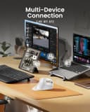 ماوس ارگونومیک ProtoArc، مدل EM11 NL، ماوس عمودی بی‌سیم بلوتوثی قابل شارژ، با قابلیت اتصال به 3 دستگاه مختلف برای Computer/PC/Laptop، ماوس اپتیکال 2.4GHz برای Windows و Mac OS، رنگ سفید طلایی 3562