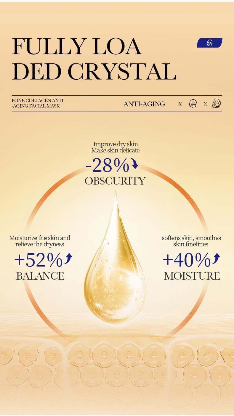 ده عدد ماسک صورت کلاژن کره‌ای – آبرسانی فوری، ضدچروک، سفت‌کننده و روشن‌کننده پوست، مناسب تمام انواع پوست. 402