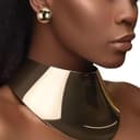 TERRIFI ست گردنبند و گوشواره به سبک آفریقایی برای زنان – شامل گوشواره حلقه‌ای طلایی، گردنبند چوکر پهن طلایی و نقره‌ای، جواهرات استیتمنت به سبک Egyptian برای زنان و مردان، ست جواهرات فانتزی طلایی، مناسب برای هدیه دادن به دختران. 415