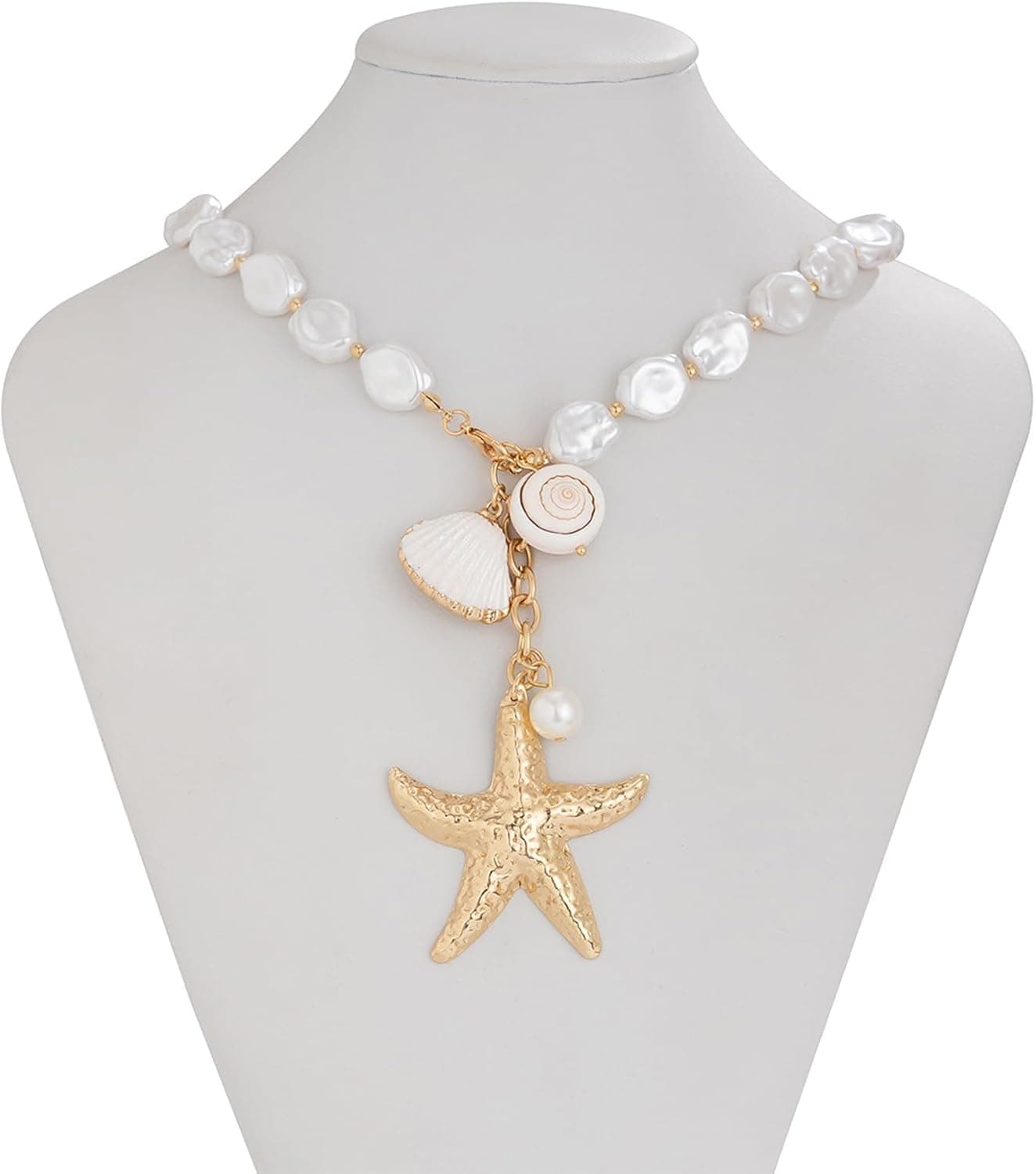 Azonee گردنبند با طرح ستاره دریایی و صدف برای زنان – شامل آویز صدف ساحلی طلایی، جواهرات مد روز به سبک بوهو، مناسب برای تابستان، تعطیلات، هدیه دادن به او و گزینه‌ای ایده‌آل برای هدیه‌های کوچک. 439