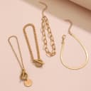 ست ۴ عددی دستبند زنجیری مارپیچی – جواهرات مد روز با رنگ طلایی برای زنان، مناسب برای ایجاد ظاهر چندلایه در استفاده روزمره و مناسبت‌های خاص، دستبندهای زنجیری شیک (طلایی). 473