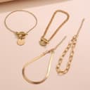 ست ۴ عددی دستبند زنجیری مارپیچی – جواهرات مد روز با رنگ طلایی برای زنان، مناسب برای ایجاد ظاهر چندلایه در استفاده روزمره و مناسبت‌های خاص، دستبندهای زنجیری شیک (طلایی). 474