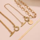 ست ۴ عددی دستبند زنجیری مارپیچی – جواهرات مد روز با رنگ طلایی برای زنان، مناسب برای ایجاد ظاهر چندلایه در استفاده روزمره و مناسبت‌های خاص، دستبندهای زنجیری شیک (طلایی). 475