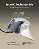 ماوس ارگونومیک ProtoArc مدل EM11 NL – بی‌سیم و عمودی (Vertical Mouse)، با قابلیت اتصال به چند دستگاه به‌صورت هم‌زمان، قابل شارژ از طریق USB-C، مناسب برای Windows، macOS، کامپیوتر، نوت‌بوک و لپ‌تاپ – رنگ سفید. 495