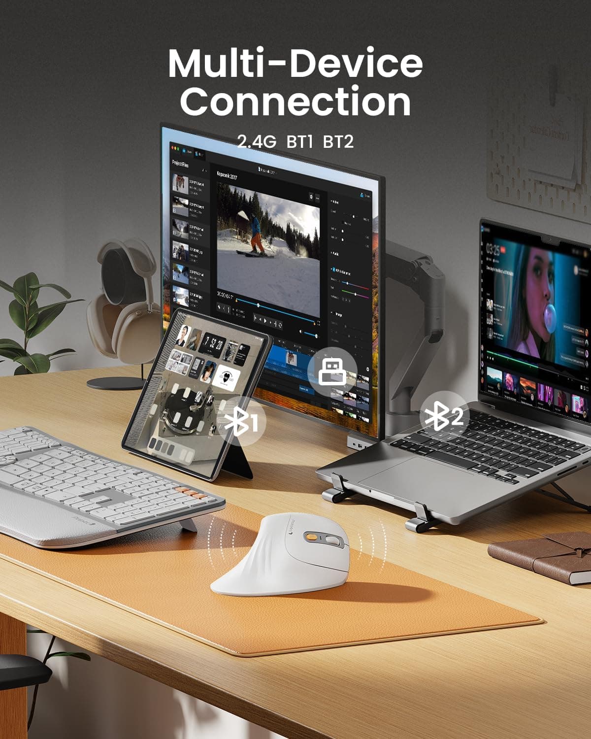 ماوس ارگونومیک ProtoArc مدل EM11 NL – بی‌سیم و عمودی (Vertical Mouse)، با قابلیت اتصال به چند دستگاه به‌صورت هم‌زمان، قابل شارژ از طریق USB-C، مناسب برای Windows، macOS، کامپیوتر، نوت‌بوک و لپ‌تاپ – رنگ سفید. 496