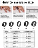 حلقه هوشمند Smart Ring Health Tracker – حلقه تناسب اندام با ردیاب خواب و گام‌ها، حلقه سلامت ضدآب از جنس استیل ضدزنگ با مانیتور ضربان قلب، همراه با کیس شارژ، رنگ مشکی، سایز ۹. 507