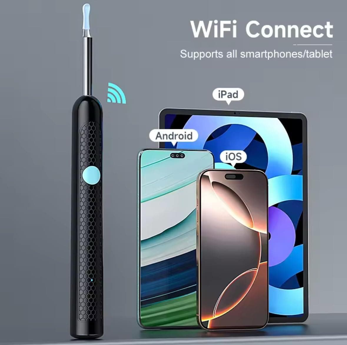 ابزار پاک‌کننده جرم گوش با دوربین HD – شامل دوربین، ۶ چراغ LED، و ابزار تمیزکننده گوش، کیف کامل پاک‌سازی جرم گوش، شارژ از طریق USB و سازگار با Android و iPhone – رنگ مشکی. 514