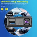 دوربین خودرو ۳ کاناله (جلو، عقب و داخل کابین) – کیفیت 1080P، با دید در شب IR، ضبط حلقه‌ای، سنسور G، مانیتور پارکینگ و ضبط ۲۴ ساعته، دوربین سه‌راهه برای خودرو. 526