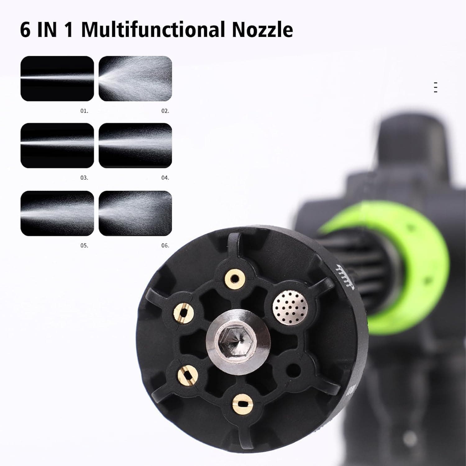 کارواش بی‌سیم با فشار بالا – دستگاه شستشوی قابل حمل خودرو، پاک‌کننده برقی با فشار قابل تنظیم در ۳ حالت، تفنگ شستشوی قابل شارژ برای خودرو، باغ و کف – رنگ سبز. 565