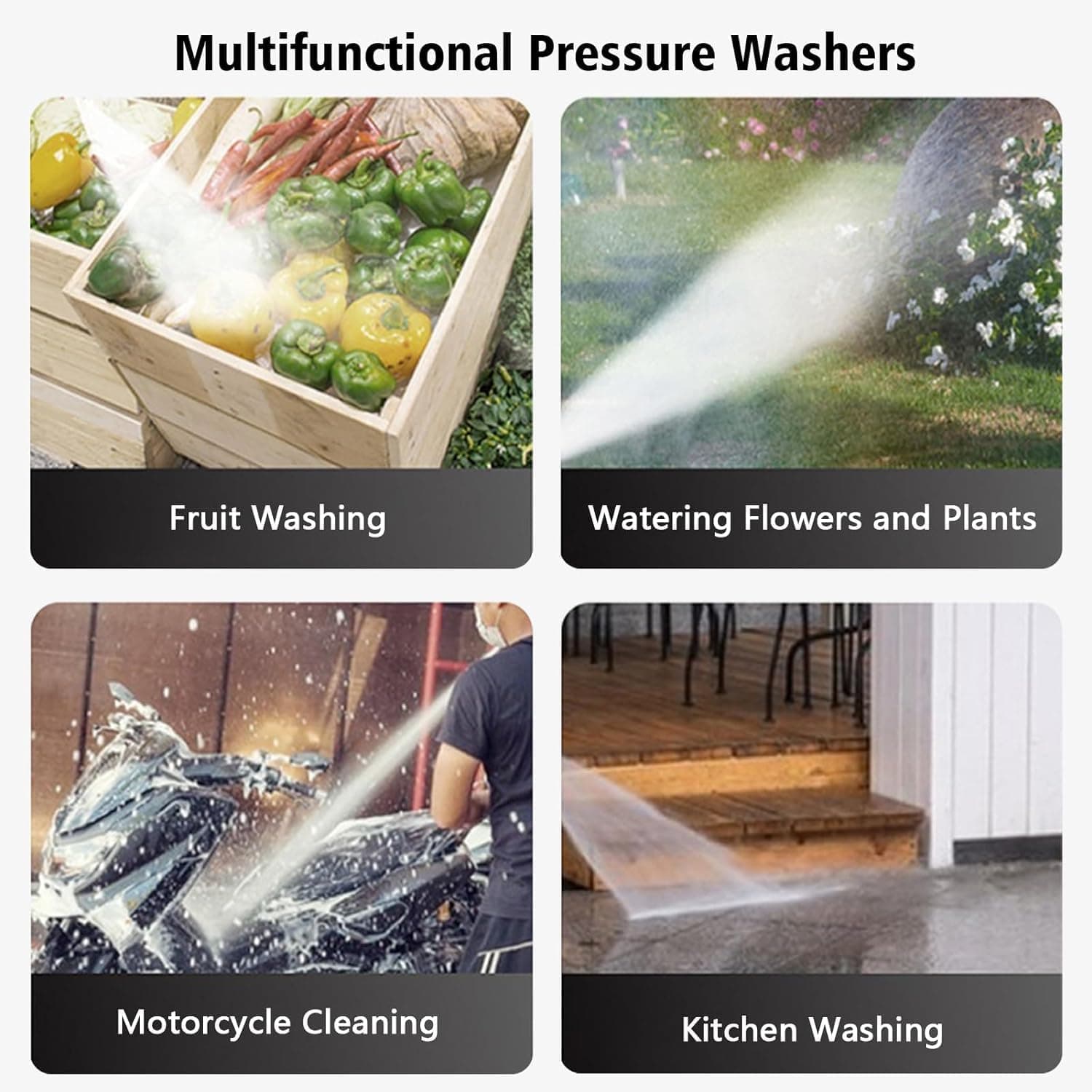 کارواش بی‌سیم با فشار بالا – دستگاه شستشوی قابل حمل خودرو، پاک‌کننده برقی با فشار قابل تنظیم در ۳ حالت، تفنگ شستشوی قابل شارژ برای خودرو، باغ و کف – رنگ سبز. 567