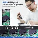 میکروسکوپ دیجیتال بی‌سیم Excefore – با بزرگ‌نمایی 50 تا 1000 برابر و وضوح 1080P HD، قابل حمل و دستی با اتصال WiFi و USB، مناسب برای بررسی تریکوم، سکه و اشیای ریز، همراه با پایه نگهدارنده، سازگار با iPhone، iPad، گوشی‌های Android و کامپیوتر. 605