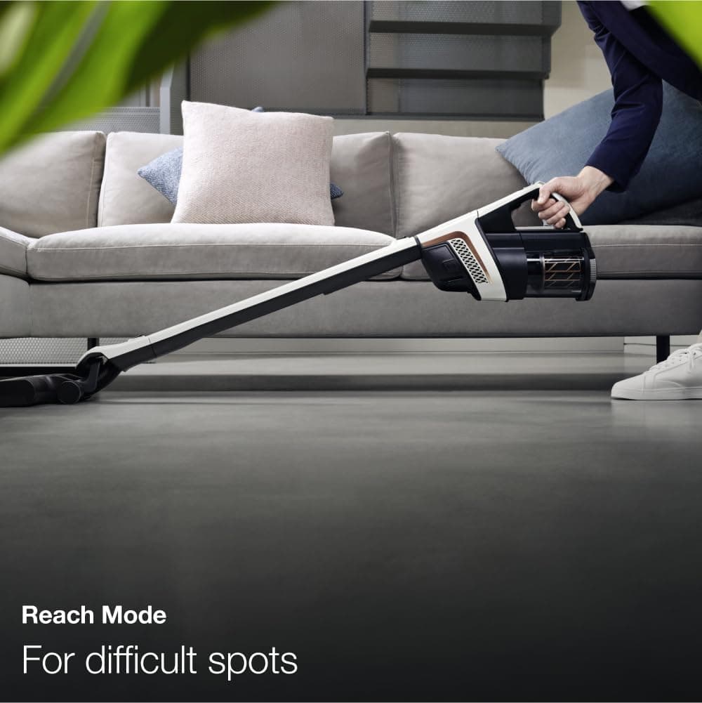 Miele Triflex HX2 جاروبرقی عصایی بی‌سیم – با طراحی منحصربه‌فرد ۳ در ۱ ثبت‌شده و فیلتر HEPA، رنگ سفید لوتوس. 680