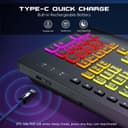 ست کیبورد و ماوس بی‌سیم Garlo – کیبورد غشایی بی‌صدا با حس مکانیکی، اندازه کامل (Full-Size) با اتصال Bluetooth، 2.4GHz و سیمی، دارای نور پس‌زمینه RGB و استراحت‌گاه ارگونومیک مچ دست، مناسب برای کامپیوتر، لپ‌تاپ، Mac و PS5. 792