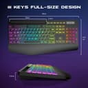 ست کیبورد و ماوس بی‌سیم Garlo – کیبورد غشایی بی‌صدا با حس مکانیکی، اندازه کامل (Full-Size) با اتصال Bluetooth، 2.4GHz و سیمی، دارای نور پس‌زمینه RGB و استراحت‌گاه ارگونومیک مچ دست، مناسب برای کامپیوتر، لپ‌تاپ، Mac و PS5. 794