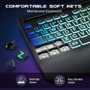 ست کیبورد و ماوس بی‌سیم Garlo – کیبورد غشایی بی‌صدا با حس مکانیکی، اندازه کامل (Full-Size) با اتصال Bluetooth، 2.4GHz و سیمی، دارای نور پس‌زمینه RGB و استراحت‌گاه ارگونومیک مچ دست، مناسب برای کامپیوتر، لپ‌تاپ، Mac و PS5. 795