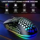 ست کیبورد و ماوس بی‌سیم Garlo – کیبورد غشایی بی‌صدا با حس مکانیکی، اندازه کامل (Full-Size) با اتصال Bluetooth، 2.4GHz و سیمی، دارای نور پس‌زمینه RGB و استراحت‌گاه ارگونومیک مچ دست، مناسب برای کامپیوتر، لپ‌تاپ، Mac و PS5. 796