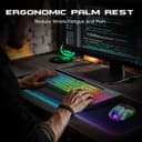 ست کیبورد و ماوس بی‌سیم Garlo – کیبورد غشایی بی‌صدا با حس مکانیکی، اندازه کامل (Full-Size) با اتصال Bluetooth، 2.4GHz و سیمی، دارای نور پس‌زمینه RGB و استراحت‌گاه ارگونومیک مچ دست، مناسب برای کامپیوتر، لپ‌تاپ، Mac و PS5. 799