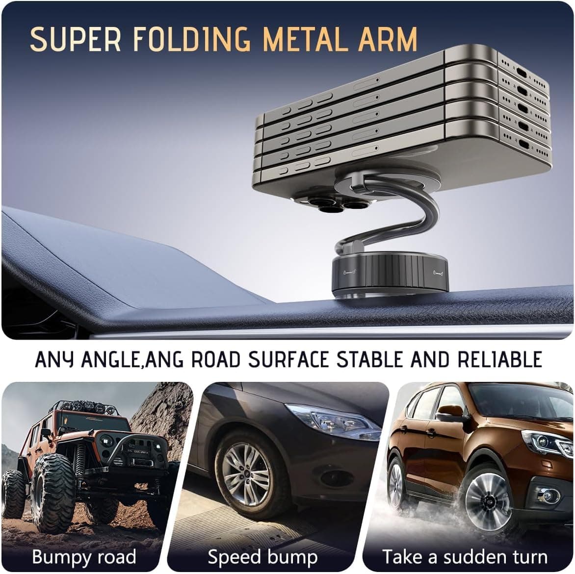 هولدر مغناطیسی گوشی برای خودرو – با پایه مکنده (Suction Cup) و قابلیت چرخش در زوایای بی‌نهایت، پایه تاشو مناسب برای شیشه جلو، میز یا سطوح صاف، سازگار با تمام گوشی‌های هوشمند. 807