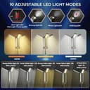 چراغ کار قابل شارژ و چراغ کمپینگ فضای باز – دارای نور LED بی‌سیم با پایه ایستاده قابل جدا شدن (Tripod)، قلاب آویز و کیف حمل، با قابلیت تنظیم روشنایی تا ۵۰۰ / ۱۰۰۰ / ۲۰۰۰ لومن و دمای رنگ قابل تغییر بین ۳۵۰۰ تا ۶۵۰۰ کلوین (Dimmable). 811