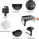 Kizmyee BBQ Grill ذغالی قابل‌حمل – مناسب برای فضای باز، تاشو و استیل ضدزنگ، قابل استفاده روی میز یا زمین، ایده‌آل برای پیک‌نیک، باغ، تراس، کمپ و سفر. ابعاد: ۱۵.۳۵ × ۱۱.۴۱ × ۲.۹۵ اینچ. 826