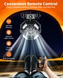 پنکه کمپینگ coldSky با ظرفیت باتری 20000 میلی‌آمپر ساعت – دارای دو موتور، چراغ LED چهارحالته، 8 سرعت مختلف و ریموت کنترل، قابل‌حمل و مناسب برای چادر، قطعی برق یا محل کار، همراه با قلاب آویز – رنگ سبز. 835