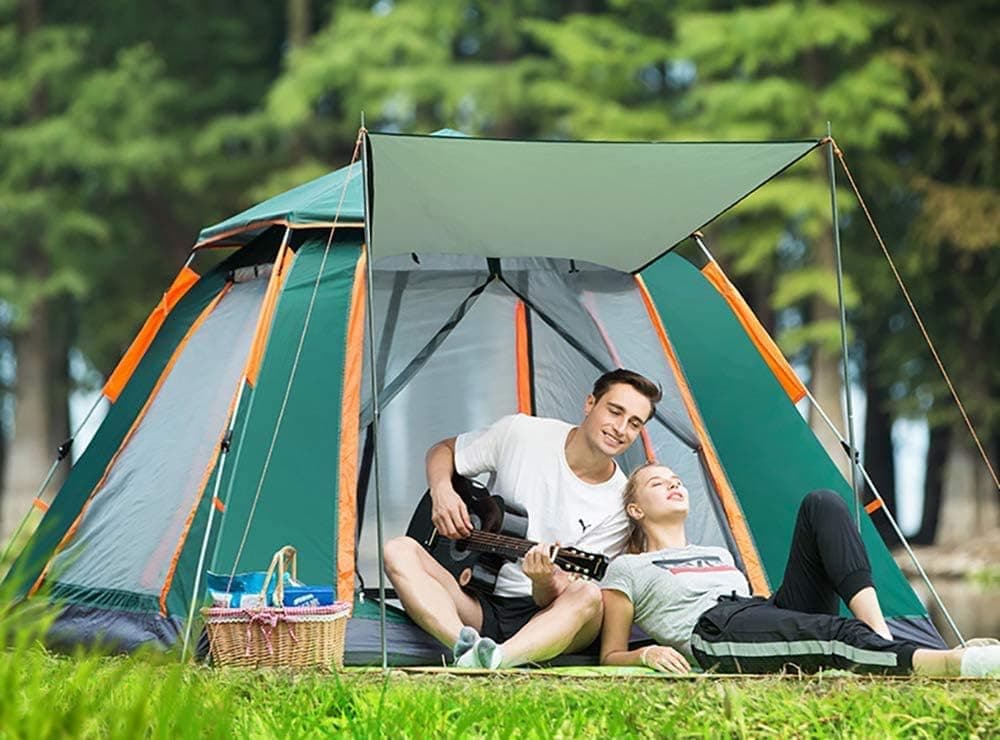 چادر کمپینگ فوری (Instant Pop-Up Tent) – مناسب برای ۲ تا ۴ نفر، قابل استفاده در ساحل، فضای باز یا سفرهای خانوادگی، همراه با کیف حمل و زیرانداز ضد‌رطوبت، ضد‌آب، مقاوم در برابر باد و اشعه فرابنفش (UV)، ایده‌آل برای کمپ، پیاده‌روی و کوهنوردی.