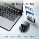 ماوس iClever Bluetooth مدل MD172، ماوس بیسیم دوحالته (Bluetooth+USB)، ماوس ارگونومیک چنددستگاهه با 5 سطح DPI قابل تنظیم و 7 دکمه، ماوس شارژی بیصدا برای Laptop/iPad/MacBook/Tablet/PC، رنگ مشکی 1318