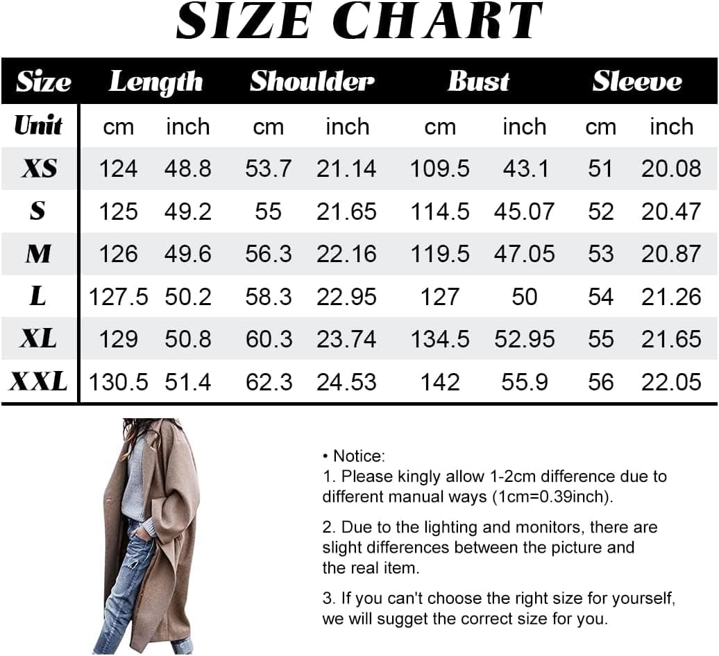 کت زنانه CHARTOU – مدل ترنچ میدی (Midi Long Trench Coat)، با یقه شکافدار (Notched Collar)، تک دکمه (Single Breast) و ترکیبی از پشم و الیاف مصنوعی (Wool Blend)، سبک Oversized.