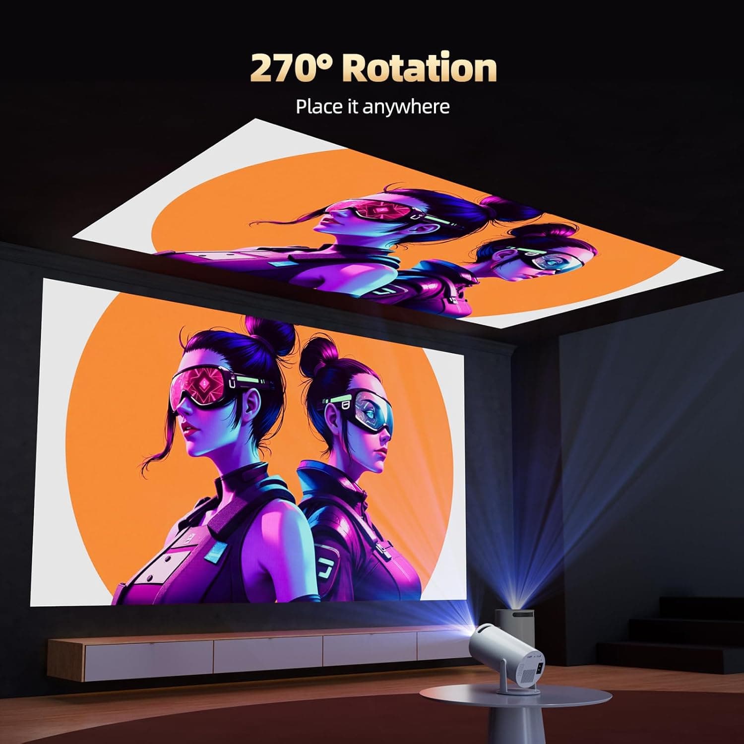 ویدئو پروژکتور مینی با Wi‑Fi و بلوتوث – قابل حمل، پشتیبانی از Full HD و 4K 207