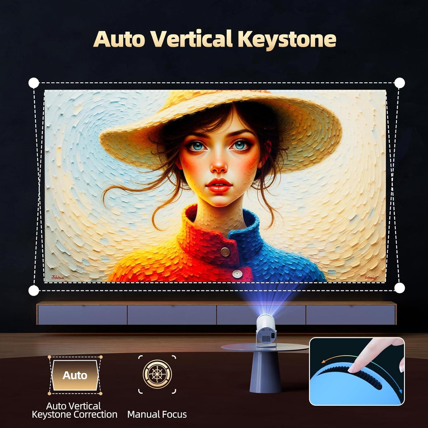 ویدئو پروژکتور مینی با Wi‑Fi و بلوتوث – قابل حمل، پشتیبانی از Full HD و 4K 208